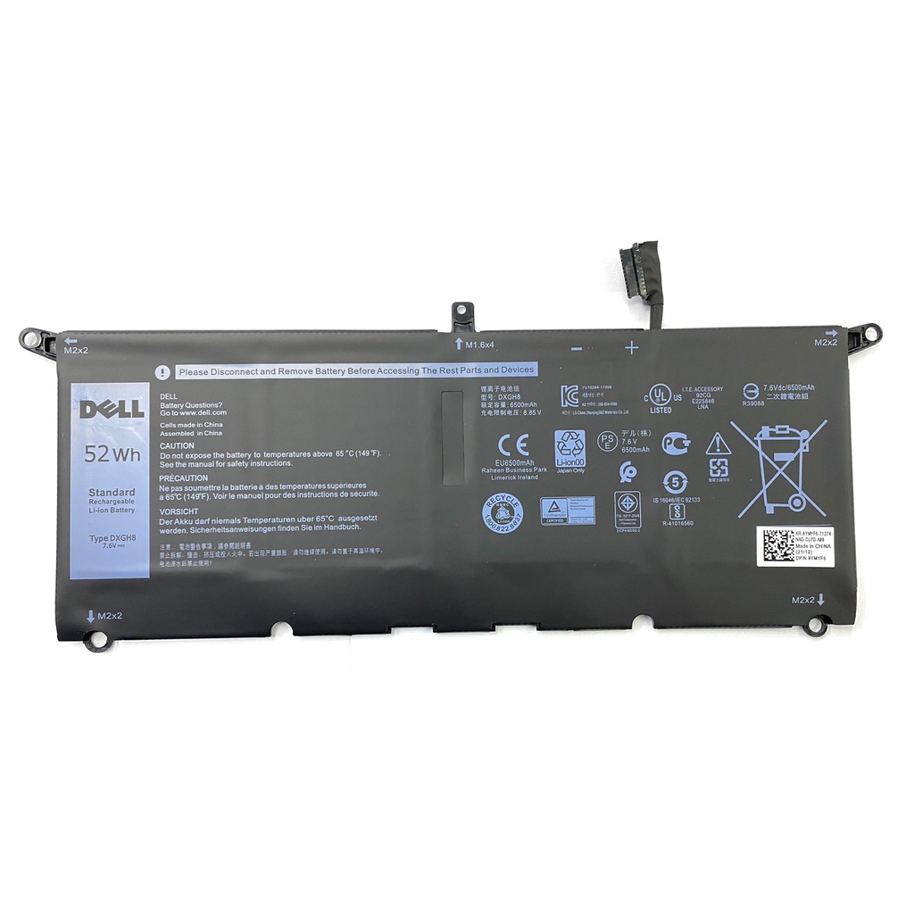 #ส่งฟรี# แบตเตอรี่โน๊ตบุ๊ค Battery Notebook Dell XPS 13 9370 9380 Ultrabook Series DXGH8.