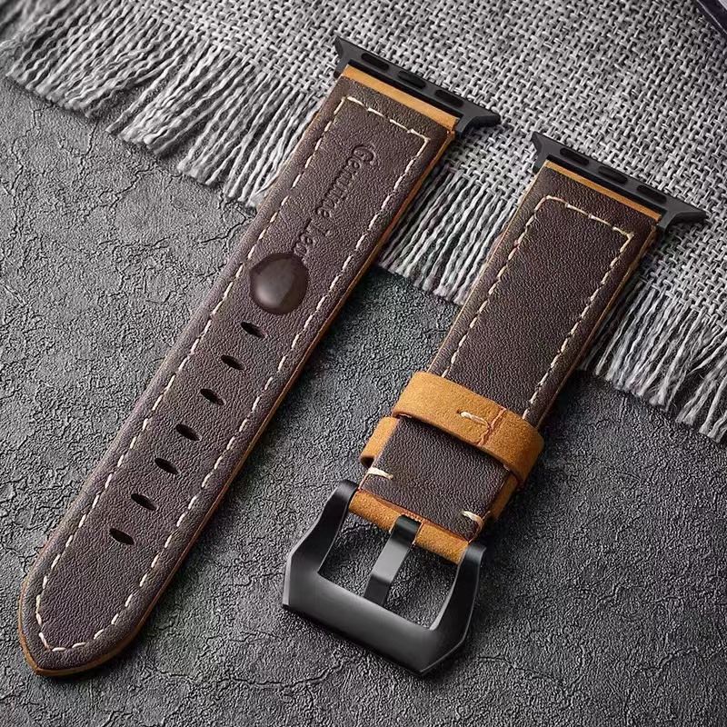 Fo สายนาฬิกาข้อมือหนัง คุณภาพสูง สําหรับ Apple Watch Series 7 8 123456 Se สายนาฬิกาข้อมืออัลตร้า 49 มม. 44 มม. 40 มม. 45 มม. 41 มม. 38 มม. 42 มม.