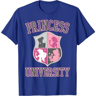 คอลูกเรือเสื้อยืดคอกลมเสื้อยืดคอกลม ผ้าฝ้าย พิมพ์ลายกราฟฟิคโลโก้ Disney Princess University College แฟชั่นฤดูร้อน คุณภาพ