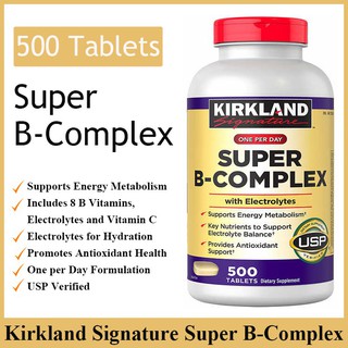 Kirkland Signature Super B-Complex with Electrolytes, 500 Tablets (HTY)