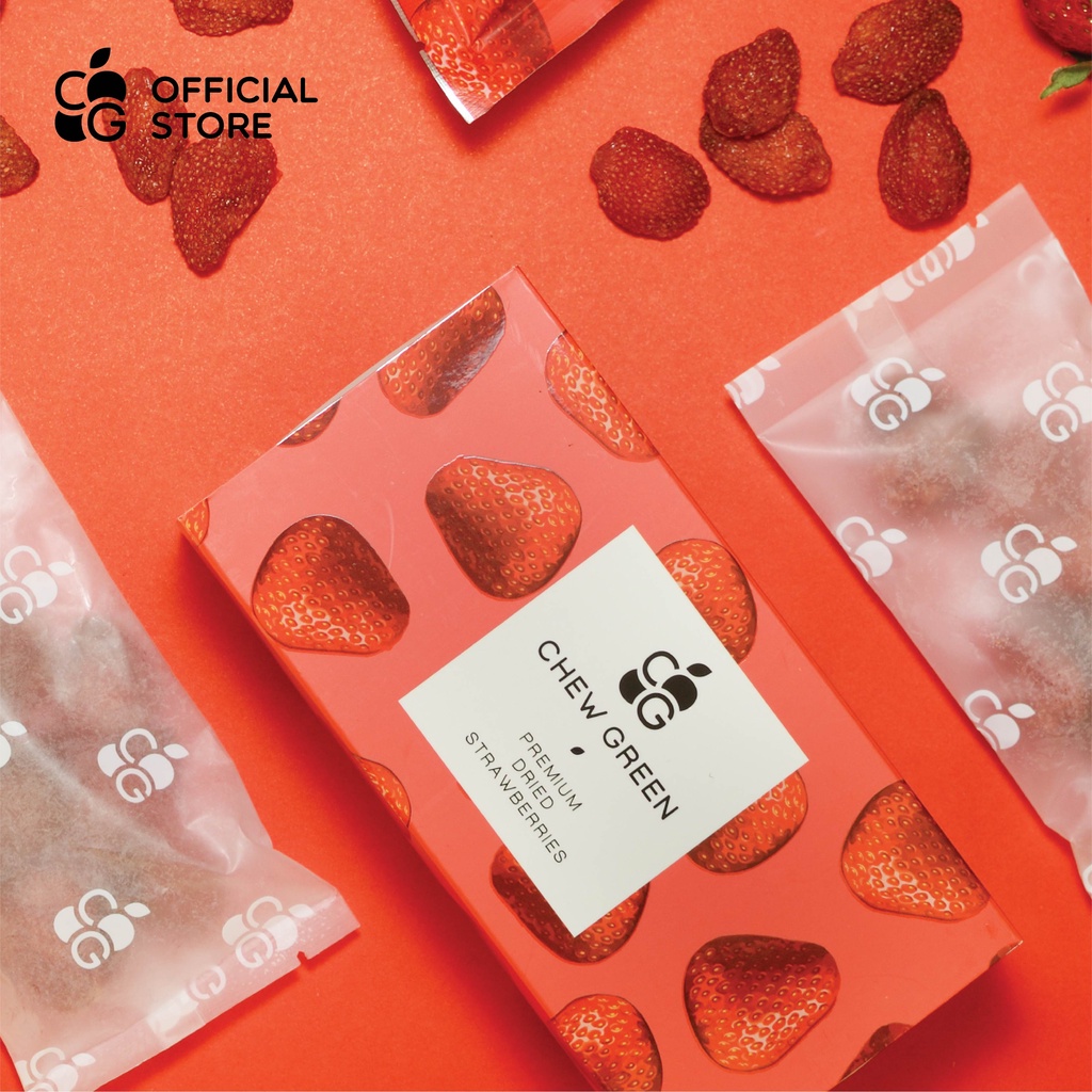 สตรอว์เบอร์รี่อบแห้ง 99% พรีเมียม หอม อร่อย หวานธรรมชาติ (120 กรัม)