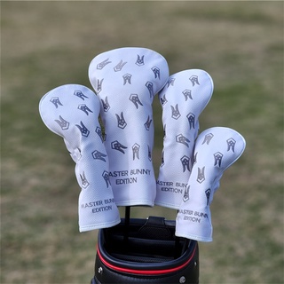 [GOLF Club COVERS] ฝาครอบหัวไม้กอล์ฟ PG ลายกระต่ายหน้ายิ้ม สีดํา xKLY