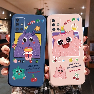 เคสโทรศัพท์มือถือ ขอบสี่เหลี่ยม ลายมอนสเตอร์น่ารัก สําหรับ Samsung Galaxy A31 A32 4G A52 A72 5G A11 A51 A71 A10S A50 A30S A20S M42