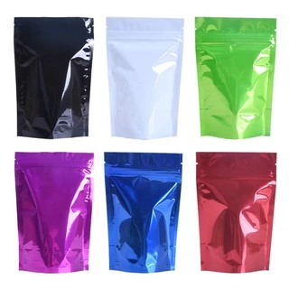 (แพ็ค 50 ใบ) ถุงซิปก้นตั้ง ฟอยล์เงา หลายสี #P350 ซองฟอยล์ สำหรับบรรจุอาหาร ของใช้ ถุงบรรจุภัณฑ์