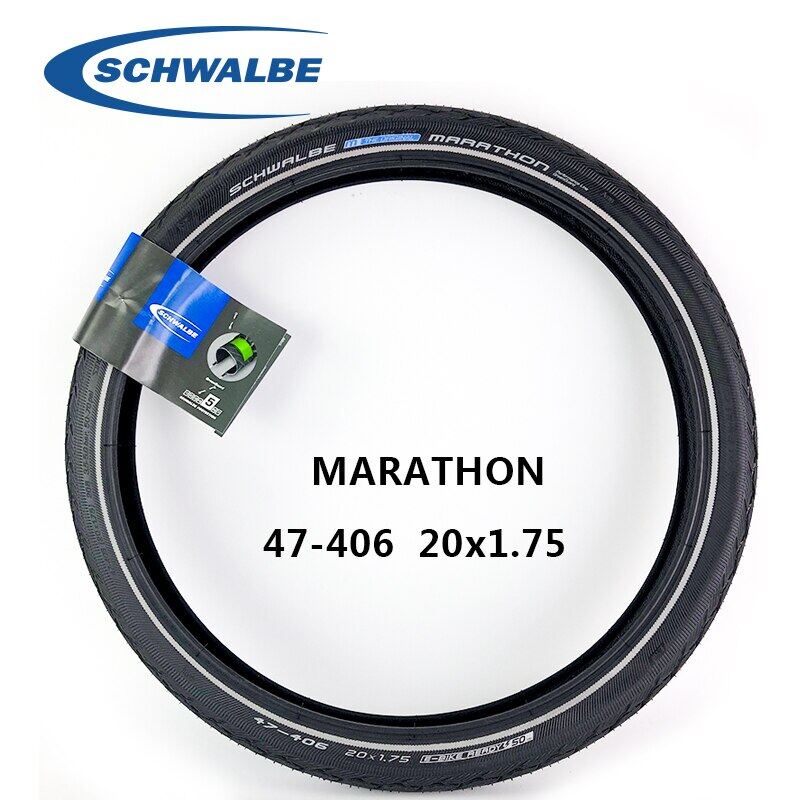 Schwalbe MARATHON PLUS 20x1.75 จักรยานยาง 47-406 ลวดเหล็กจักรยาน Tyre สําหรับ Croeclated ประเภทขอบเท