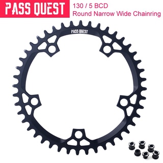 Pass QUEST 130BCD จานหน้าจักรยาน 5 กรงเล็บ ทรงกลม แคบ กว้าง 42T -52T