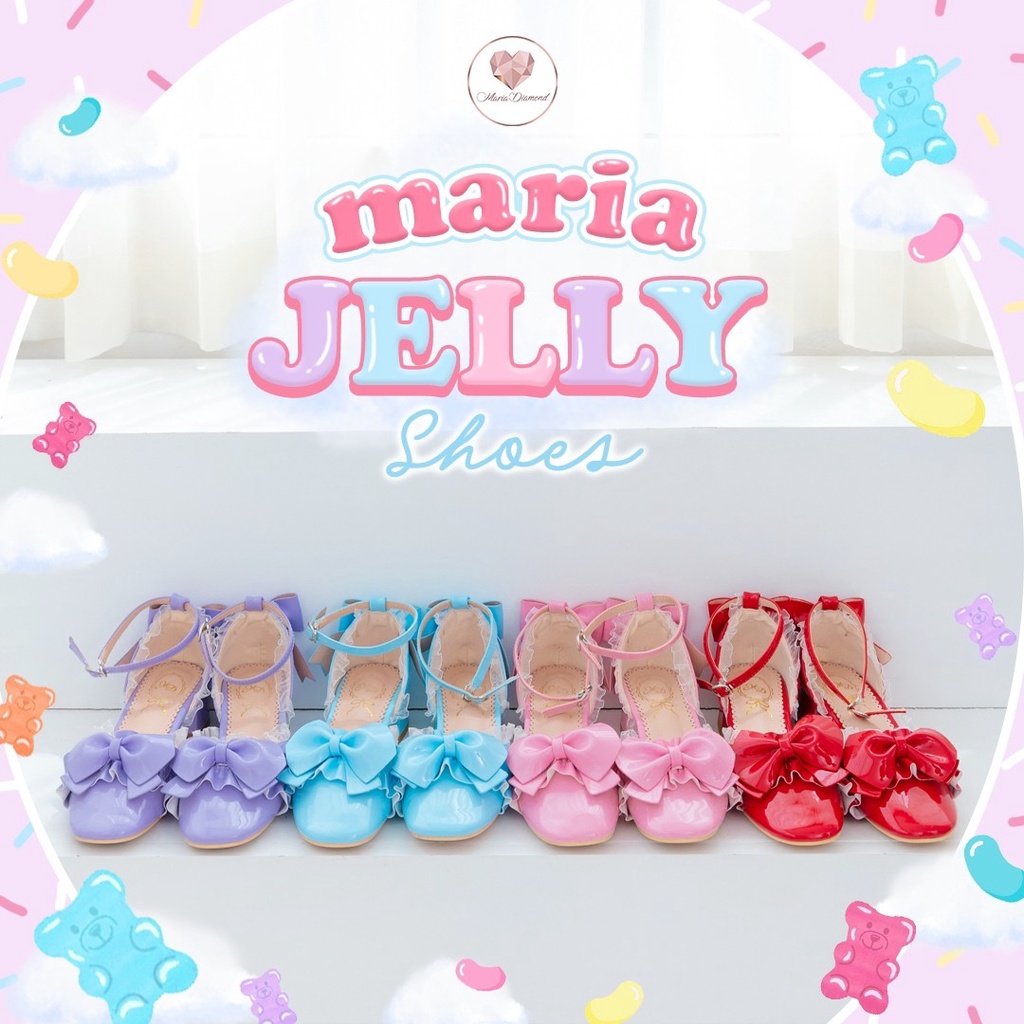 บูติก ACC38 Maria Jelly Shoes รองเท้ารัดส้นสไตล์โลลิต้า มาพร้อมกับ 4 สีสดใส