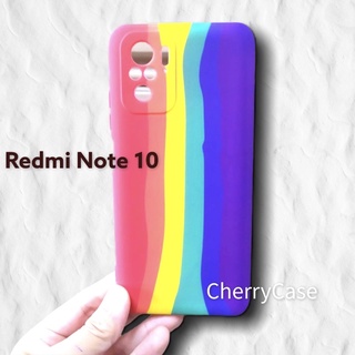 เคสสายรุ้ง  Redmi Note 10/Note 10 s  : เคสสายรุ้ง  บุกำมะหยี่ คลุมป้องกันกล้อง ถนอมตัวเครื่อง