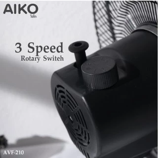 AIKO พัดลม ไอโกะ TURBO รุ่น AVF-210 ขนาด 10" สีดำ ส่ายได้ ใบพัดอลูมิเนียม *รับประกัน 2 ปี*