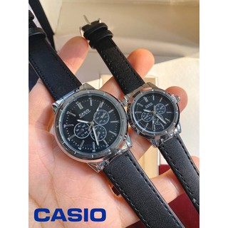 นาฬิกาคู่ Casio สายหนัง