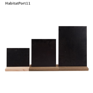 Habitatport ป้ายแท็กกระดานดํา ฐานไม้ สีดํา สําหรับเขียนข้อความ