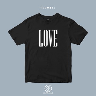 เสื้อยืด พิมพ์ลายตัว LOVE สีดำ ผ้านิ่มใส่สบาย (TS00247) #SOdAtee #SOdAPrintinG