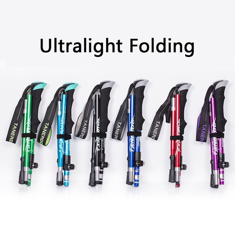 KUFUN Trekking ไม้เท้าอลูมิเนียมแบบปรับได้สําหรับเดินป่า 5 นอต