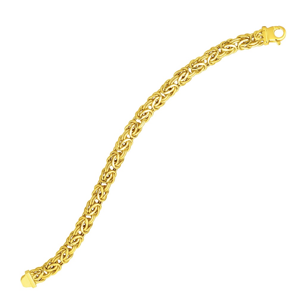 Nathalias NY  สร้อยข้อมือทองคำแท้ 14k สไตล์ไบแซนไทน์ 14k Yellow Gold Byzantine Link Stylish Bracelet