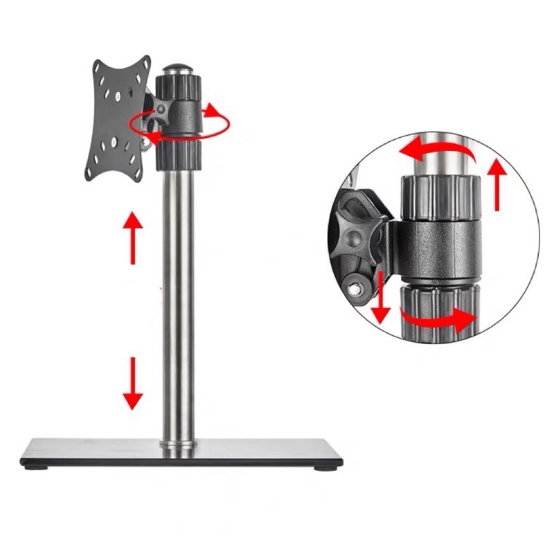 ขาตั้งจอคอม รองรับ14-27” KC-122 ฐานรองกระจกนิรภัย สวยงาม หมุนซ้ายขวาก้มเงยได้ - รูปที่ 4