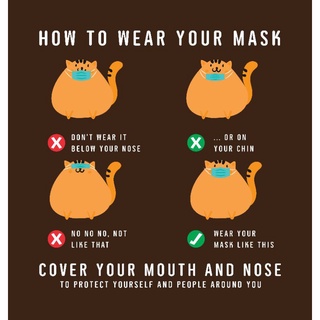 สติกเกอร์แนะนำการสวมหน้ากาก How to wear your mask