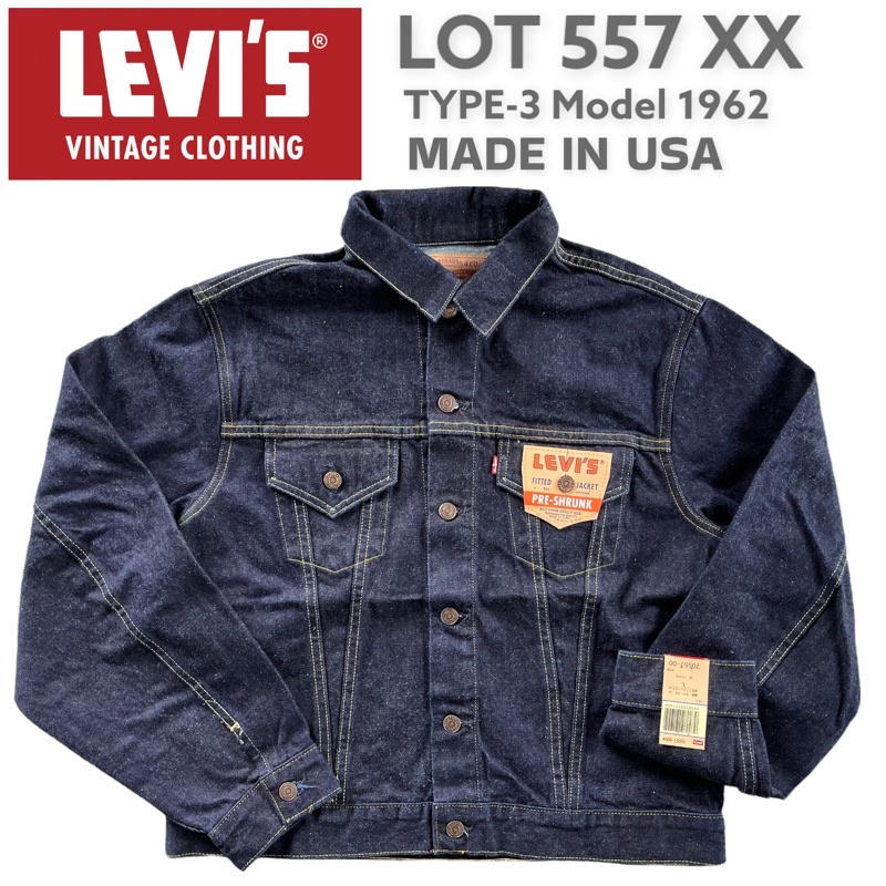 เสื้อแจ็คเก็ต Levi's LVC 557XX 1962 กระดุม 555 MADE IN USA