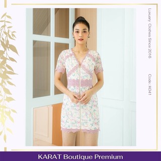 KARAT Boutique รหัสสินค้า #K041 // Size S  เดรสคอวี ซิปเหล็กสีทองด้านหน้า  เนื้อผ้าเกรดพรีเมียมคุณภาพแน่น