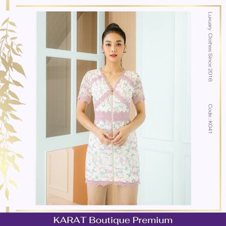 KARAT Boutique รหัสสินค้า #K041 // Size S  เดรสคอวี ซิปเหล็กสีทองด้านหน้า  เนื้อผ้าเกรดพรีเมียมคุณภาพแน่น