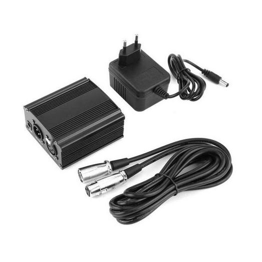 แหล่งจ่ายไฟ 48V Phantom Power + สายสัญญาณ Cable For Condenser Microphone