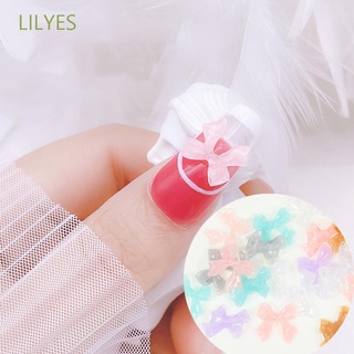 Lilyes โบว์คริสตัลรูปหัวใจ 3D Diy สีใสสําหรับตกแต่งเล็บ