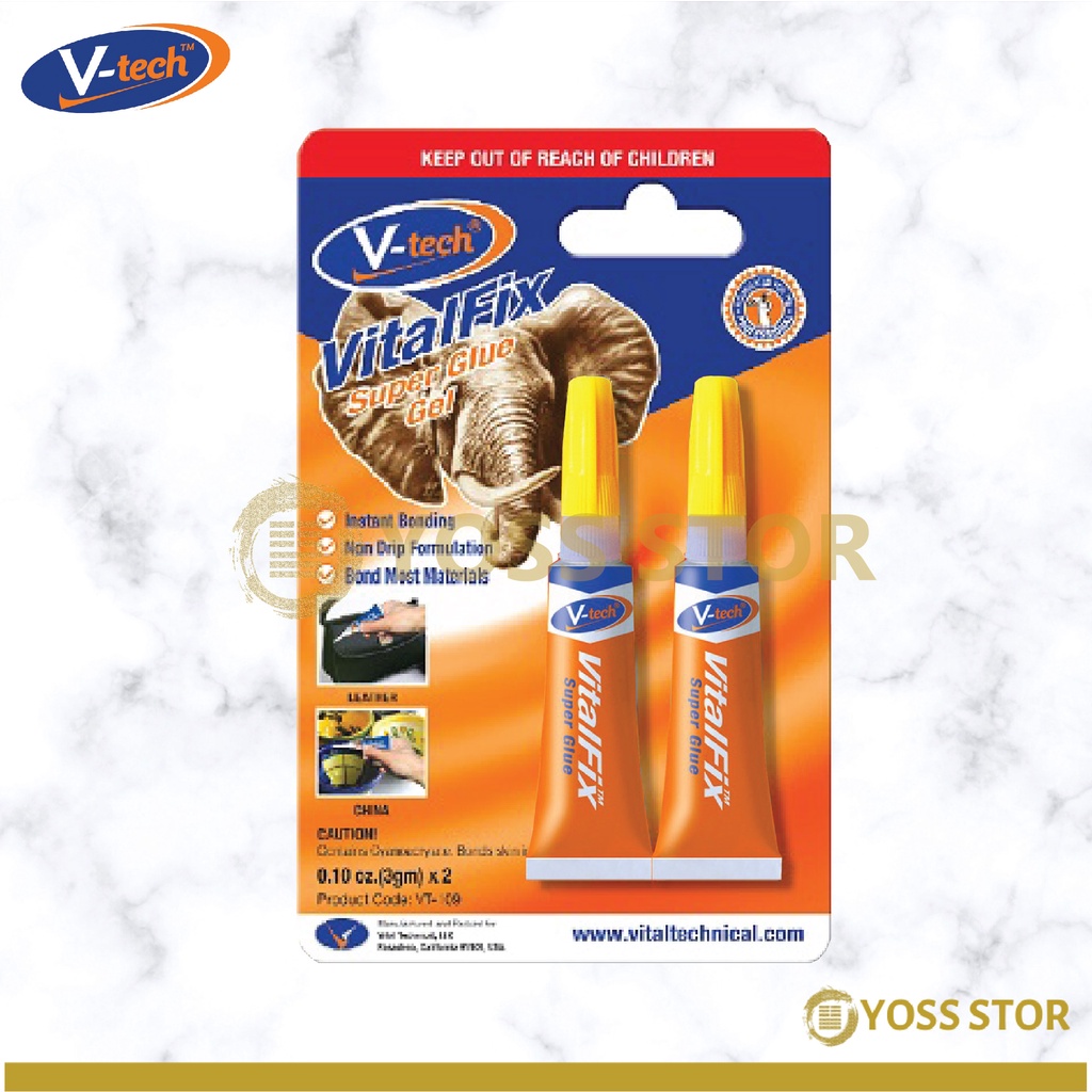 YOSS V-Tech Vital Fix Super Glue Super Gum 3gm Gam Gajah