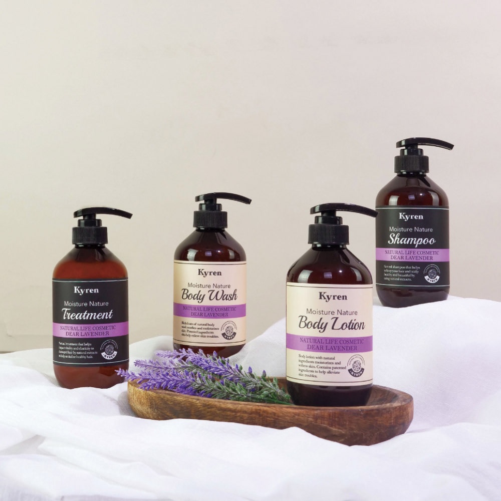 Kyren Moisture Nature Shampoo / Treatment / Body Wash - Baby Rose, Fall in Calendula, May Acacia, Lavender 500ml