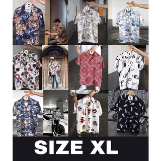 เสื้อฮาวาย XL เชิ้ตฮาวาย ผ้าเนื้อนิ่มใส่สบาย🏝