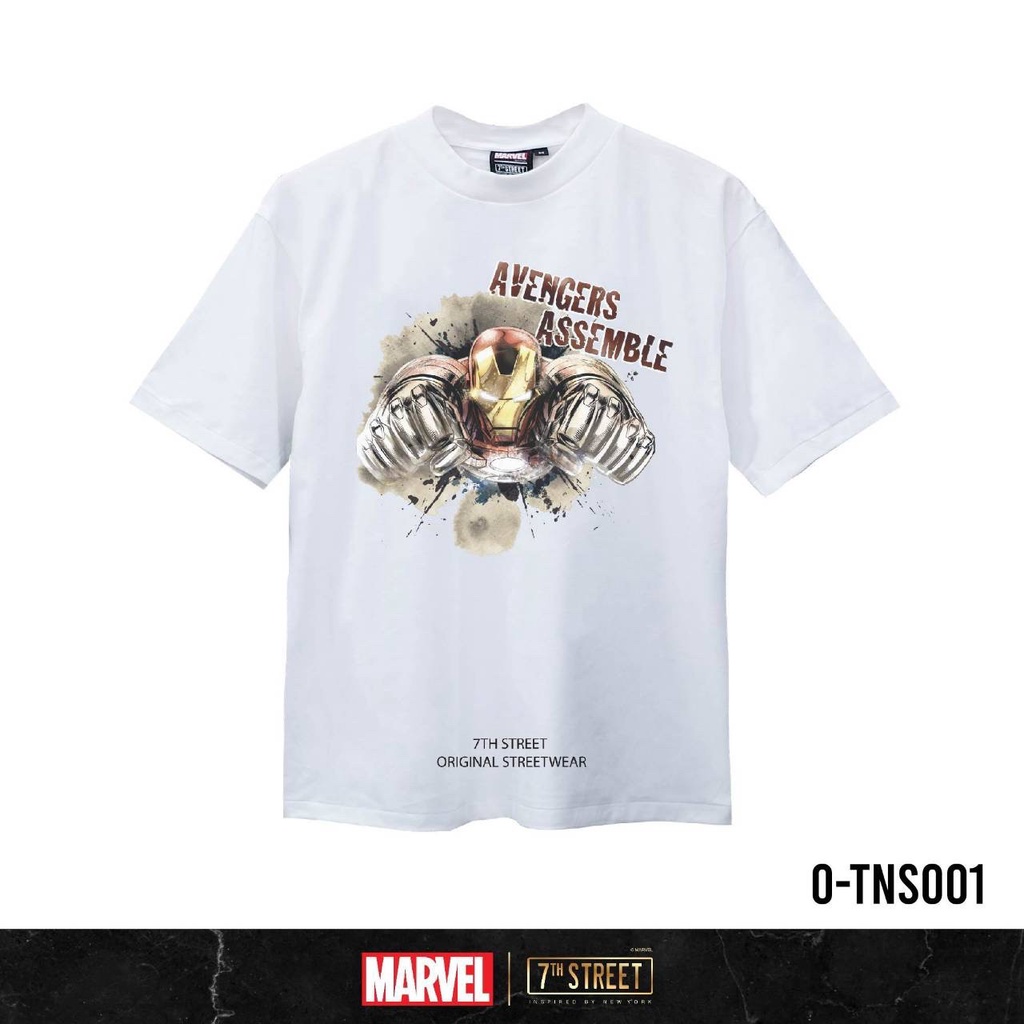 เสื้อยืดแขนสั้นOversize Marvel ลาย Iron Man ลิขสิทธิ์แท้ O-TNS001 พร้อมส่ง