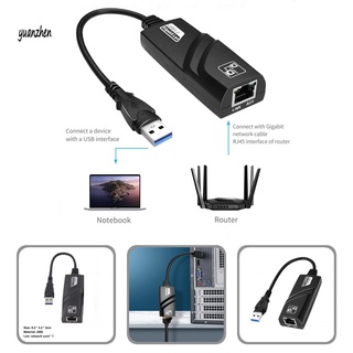 &lt;yuanzhen&gt; อะแดปเตอร์การ์ดเครือข่ายอินเตอร์เน็ต USB 3.0 เป็น RJ-45 1G น้ําหนักเบา สําหรับคอมพิวเตอร์