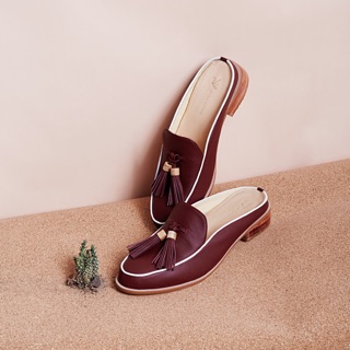 make a move รองเท้าโลฟเฟอร์ Red Burgundy-Willow mule loafers