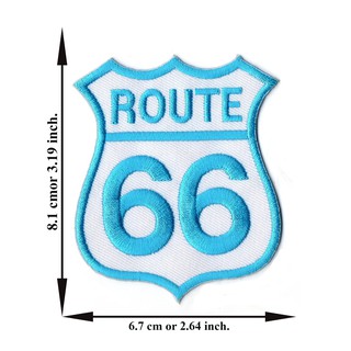 ตัดรีด ตัวรีดติดเสื้อ อาร์มปัก ติดเสื้อปัก ปักเสื้อ DIYลาย ROUTE 66 สี7