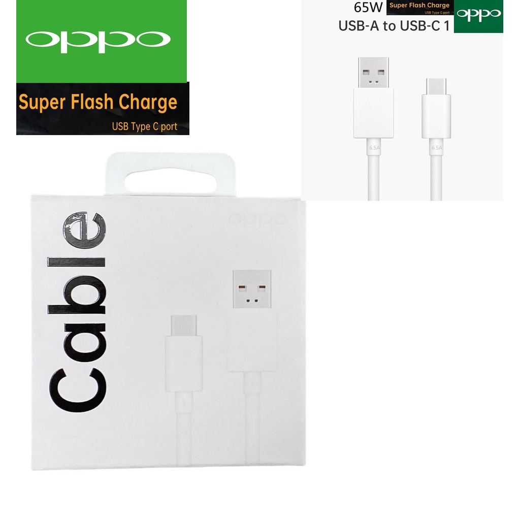 สายชาร์จ แท้ศูนย์ชาร์จเร็ว OPPO VOOC 6.5A USB TYPE-C ใช้ได้ตรงรุ่น เช่น/ A74 / A73 / A94 / A94 5G / 