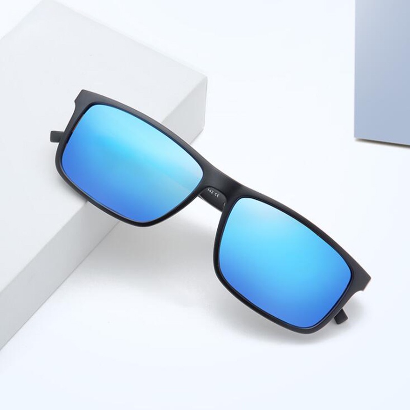 Square Nearsighted Sunglasses Men Polarized Sport Myopia Lens Pilot