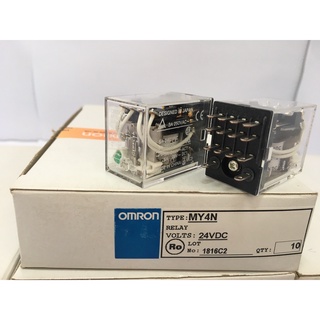 "OMRON" RELAY รุ่น MY4N LED ไฟ 24VAC : - ใช้กับ Socket 14ขา รุ่น PYF14A-E