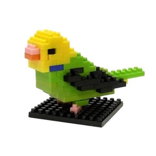 แท้ 100% จากญี่ปุ่น Nano Block นาโน บล็อค Kawada Japan นกหงส์หยก Budgies Green of Perrin NBC-094