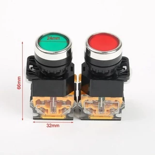 ปุ่มกดสวิตช์1NO + 1NC Self กดติดปล่อยดับ ,กดติดกดดับ LA38-11BN BNZS 22 มม. 220v