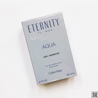 น้ำหอมแท้ CALVIN KLEIN CK ETERNITY AQUA FOR MEN EAU DE TOILETTE SPRAY 200 ML ของใหม่ กล่องซีล เหมือนกับห้าง