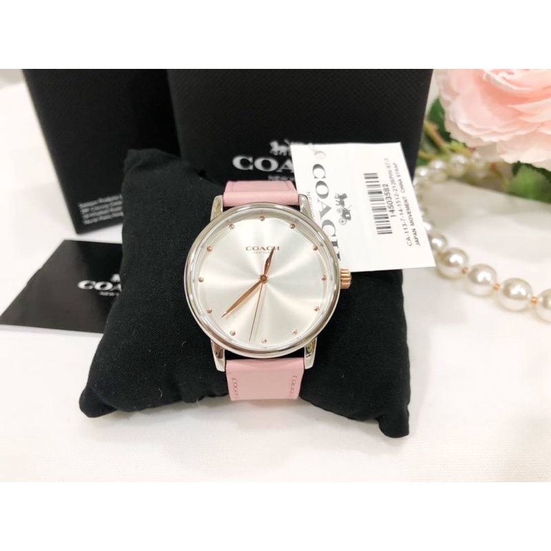 Coach Grand Women's Perry Rose Silver Dial Pink Strap Watch