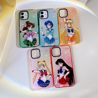 พร้อมส่ง เคสโทรศัพท์มือถือ ซิลิโคนนิ่ม TPU ใส กันกระแทก ลายการ์ตูนเซเลอร์มูน สําหรับ iPhone 13 Pro MAX 12 11 Pro MAX XR X XS MAX 6 7 8 Plus SE2020 12 13 Mini