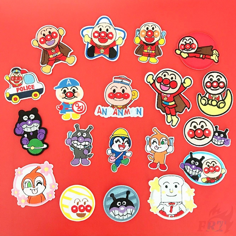 แผ่นแพทช์รูป anpanman 1 ชิ้นสําหรับเย็บปักตกแต่งเสื้อผ้า