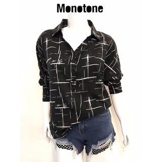 เสื้อเชิ้ตผู้หญิง เสื้อเชิ้ตลายหินอ่อน Monotone Shirt Lady Basic