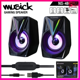 ลำโพงคอม NUBWO NS-48 MUSICK Gaming Speaker ลำโพง มีไฟ เชื่อมต่อผ่าน JACK 3.5mm + USB ระบบเสียง Stereo ใช้งานง่าย ประกันศ