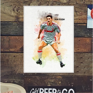 โปสเตอร์ ผ้าแคนวาส Ian Rush Liverpool เอียน รัช ตำนาน นักเตะ ลิเวอร์พูล ภาพวาด ศิลปะ นักบอล นักฟุตบอล