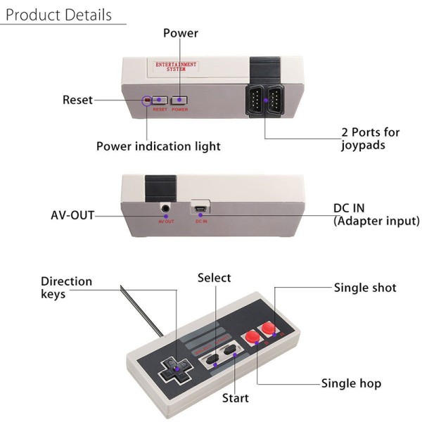 Classic Mini Game Consoles Built In 620 Tv Video Game With Dual