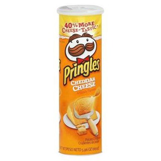 Pringles Cheddar Cheese Potato Crisps 158g พริงเกิลส์ เชดด้า ชีส มันฝรั่งอบกรอบ 158 กรัม