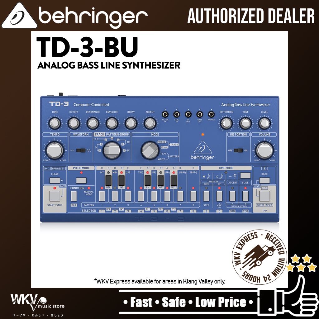 Behringer TD-3-BU Analog Bass Line Synthesizer - สีน้ําเงิน (TD-3 / TD3)