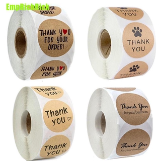 Emprichrick❀ สติกเกอร์ฉลากซีลบรรจุภัณฑ์ แฮนด์เมด ลาย Thank You For Your Order 500 ชิ้น