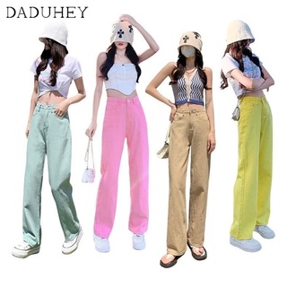 DaDuHey💕 Womens 2022 Summer New Loose Slimming Straight Casual Wide-Leg Pants Ins Trendy Jeans.