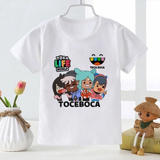 เสื้อยืด คอกลม พิมพ์ลายกราฟฟิค TocaBoca Toca Boca Life World แฟชั่นฮิปสเตอร์ สําหรับเด็ก